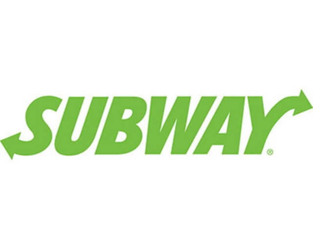 Green arrow pointing right with the word 'SUBWAY' in bold, all-caps letters in Grand County Colorado.